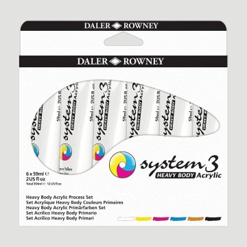 Set Colori Acrilici System3 Heavy Body Daler Rowney, colori primari 59ml