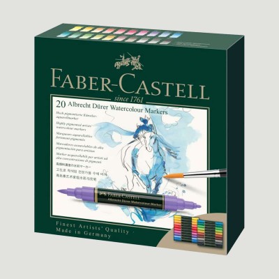 Confezione Marker Acquerellabili Albrecht Dürer Faber-Castell, 20 colori