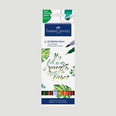 Set Goldfaber Aqua Dual Marker Faber-Castell, 6 colori foresta