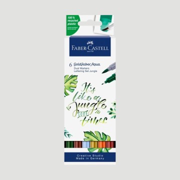 Set Goldfaber Aqua Dual Marker Faber-Castell, 6 colori foresta
