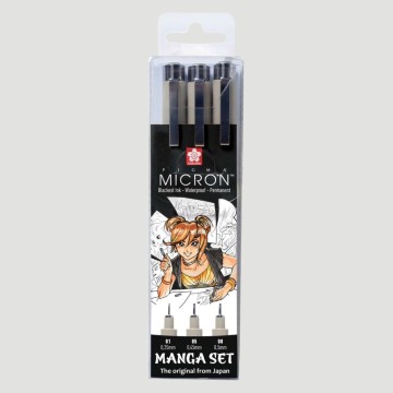 Set Pigma Micron Manga, 3 penne nere