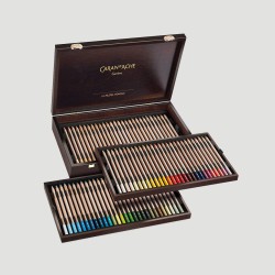 Valigetta in legno Pastel Pencils Caran d'Ache, 84 colori.