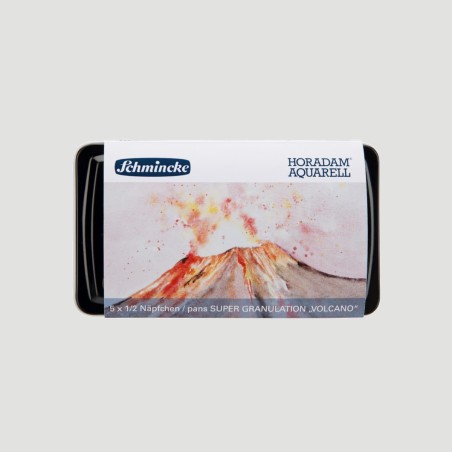 Schmincke Set Acquerelli Horadam Super Granulati Serie Volcano, 5 1/2 Godet + Pennello da Vinci