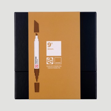 Set Marker Pantone Royal Talens, 9 tonalità marrone