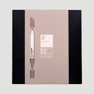 Set Marker Pantone Royal Talens, 9 tonalità grigio caldo.