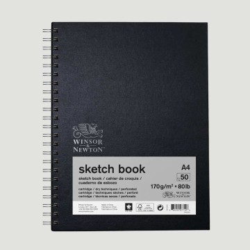 Taccuino Sketchbook da Disegno con Spirale Winsor&Newton, in cellulosa grana naturale.