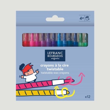Set 12 Matite a Cera con Punta Retrattile per Bambini Lefranc Bourgeois