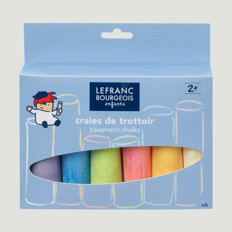 Set Gessi Colorati Per Bambini Lefranc Bourgeois, 6 colori formato maxi