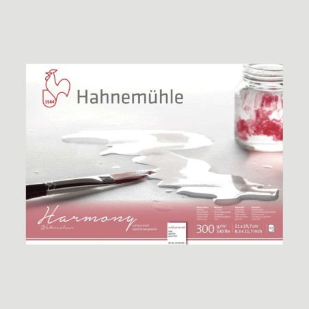 Blocco per Acquerello Harmony Hahnemuhle, in cellulosa con grana fine.