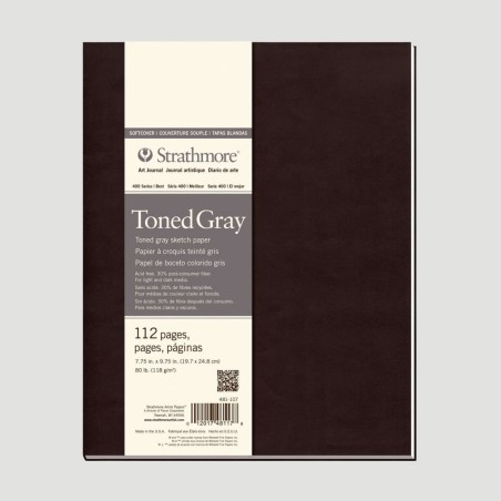 Taccuino Sketchbook per Disegno Art Journal Toned Grey Strathmore Serie 400, colore grigio freddo.