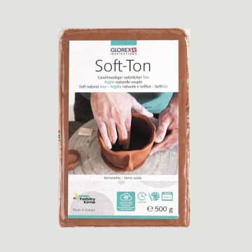 Argilla Naturale Colore Terracotta, Panetti da 500gr, 1kg e 2.5kg.