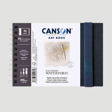 Taccuino Sketchbook per Acquerello Saunders Waterford Art Book Canson, formato orizzontale A5 100% cotone