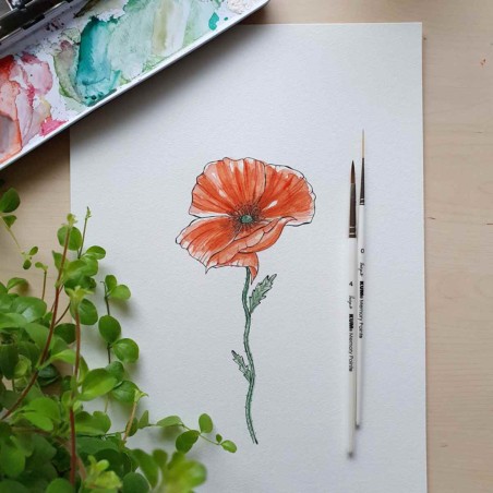 Set 3 Pennelli Kum per Illustrazioni Floreali ad Acquerello, filato in fibre sintetiche high-tech