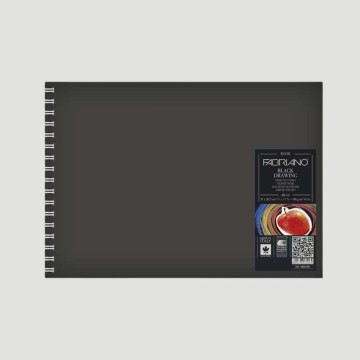 Taccuino Sketchbook da Disegno Black Drawing Book Fabriano, formato orizzontale in cellulosa