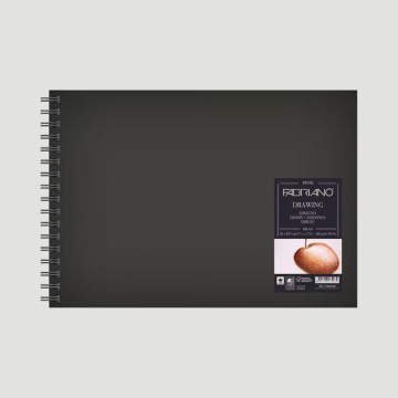 Taccuino Sketchbook da disegno con spirale Drawing Book Fabriano, formato orizzontale in cellulosa