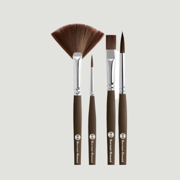 Set 4 Pennelli Kit per Arti Grafiche e Calligrafia Borciani e Bonazzi