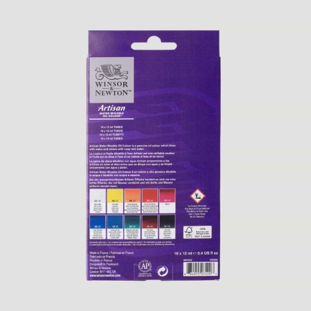 Set Colori a Olio Artisan Winsor&Newton 10 Tubi da 12ml, diluibili in acqua