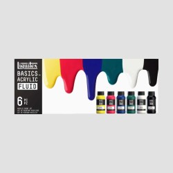 Set Colori Acrilici Liquitex Basics Fluid 6 Colori 118ml