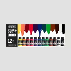 Set Colori Acrilici Liquitex Basics Fluid 12 Colori 118ml