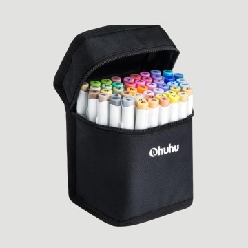 Set 48 Marker Ohuhu Honolulu, Inchiostro a Base Alcol Doppia Punta Fine e Pennello