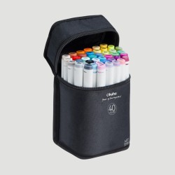 Set 40 Marker Ohuhu Oahu, Inchiostro a Base Alcol Doppia Punta Fine e Scalpello