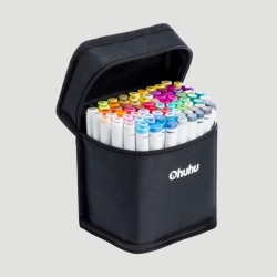 Set 80 Marker Ohuhu Oahu, Inchiostro a Base Alcol Doppia Punta Fine e Scalpello