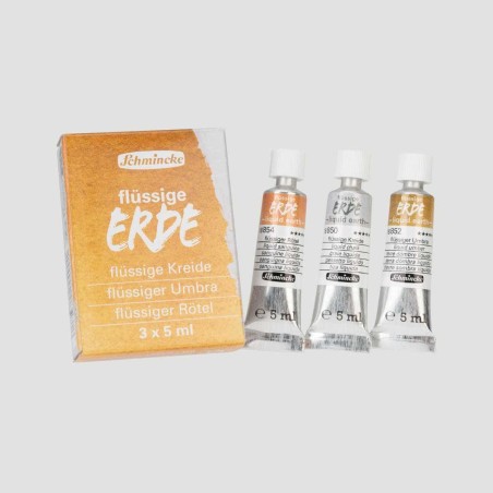 Set 3 Carboncini Liquidi Schmincke Tonalità Terra, 3 tubetti da 5ml