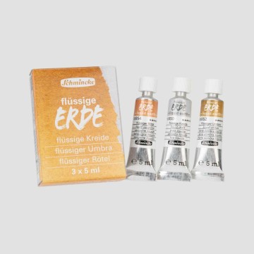 Set 3 Carboncini Liquidi Schmincke Tonalità Terra, 3 tubetti da 5ml