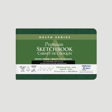 Taccuino Sketchbook Mixed Media Serie Delta Stillman&Birn, Formato Orizzontale Colore Avorio 270gr