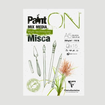 Album Paint On Misca Clairefontaine, carta per tutte le tecniche. Realizzata con fibre naturali