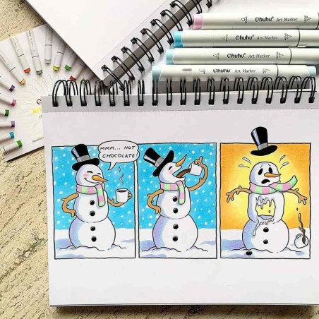 Set 216+1 Marker Ohuhu Honolulu, Inchiostro a Base Alcol Doppia Punta Scalpello e Pennello