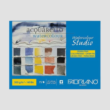 Blocco Watercolour Studio, carta per acquerello a Grana Fine 300gr 75fogli Fabriano.