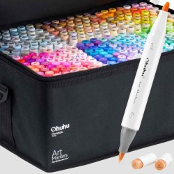 Set 320 Marker Ohuhu Honolulu, Inchiostro a Base Alcol Doppia Punta Scalpello e Pennello