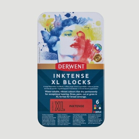 Set Derwent Inktense Blocks XL, 6 colori assortiti acquerellabili