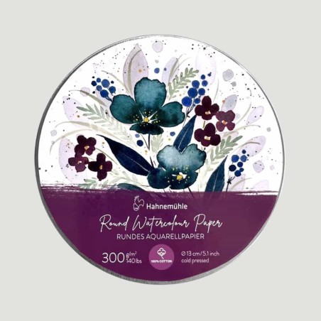 Set 30 Fogli Tondi Per Acquerelli Hahnemuhle, 100% cotone 300gr e grana fine