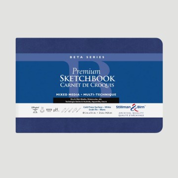 Taccuino Sketchbook per Acquerello e Mixed Media Serie Beta Stillman&Birn, Formato Orizzontale A5 Colore Bianco 270gr