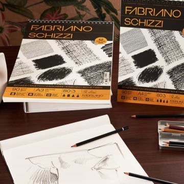 Album Schizzi Fabriano, 20% cotone e spirale lato corto