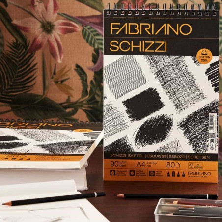 Album Schizzi Fabriano, 20% cotone e spirale lato corto