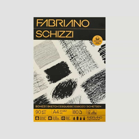 Album Schizzi Fabriano, 20% cotone e collatura lato corto