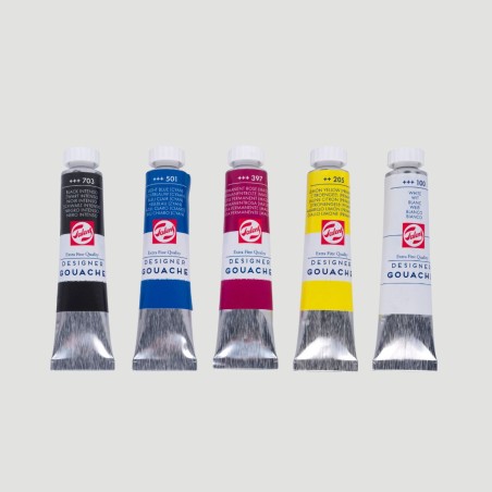 Set Colori Primari Tempera Talens Gouache Extra Fine, 5 tubetti da 20ml