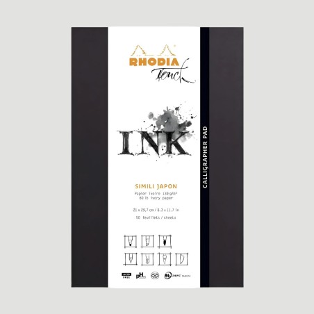 Album Calligrapher Pad Rhodia Touch, collato lato corto 130gr