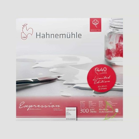 Blocco Expression Watercolor Hahnemuhle 30x30 100% cotone grana fine con Masking Tape incluso