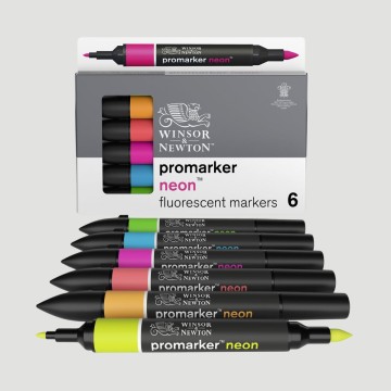 Set Promarker Neon Winsor&Newton, 6 colori fluorescenti