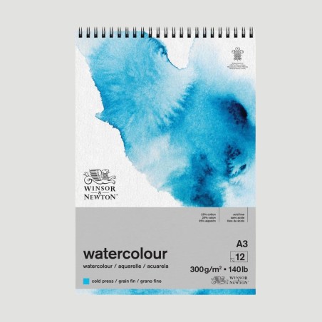 Album per acquerello con spirale Winsor&Newton, grana fine 300gr