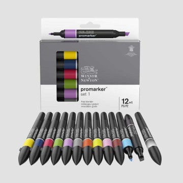 Set 1Promarker Winsor&Newton, 12 colori assortiti