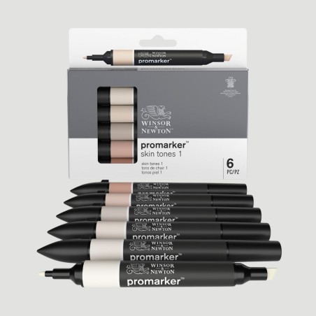 Set 6 Promarker Winsor&Newton Colori Toni Carne, Set 1