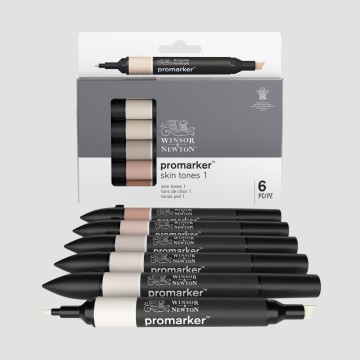 Set 6 Promarker Winsor&Newton Colori Toni Carne, Set 1