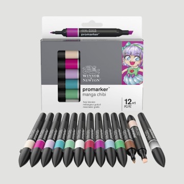 Set Promarker Manga Chibi Winsor&Newton, 12 colori