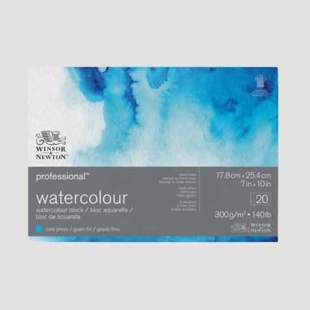 Blocco di Carta per Acquerello Professional Winsor&Newton, grana fine e 300gr