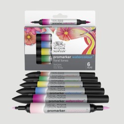 Set 6 Promarker Watercolour, Tonalità Floreali